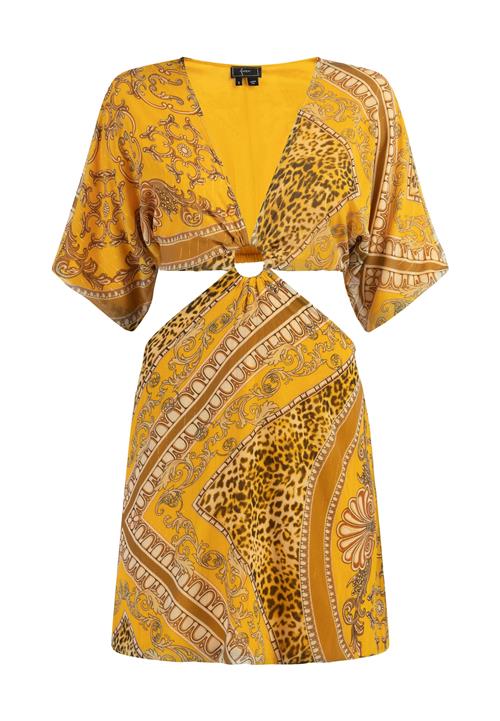 faina Kjole  beige / brun / gul