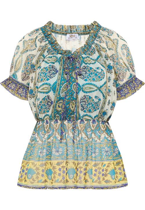 usha FESTIVAL Bluse  turkis / gylden gul / jade