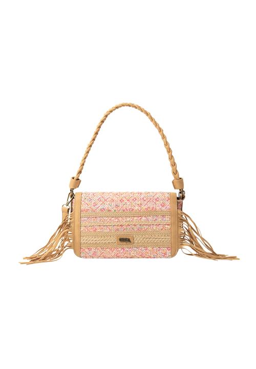 IZIA Skuldertaske  blå / lysebrun / grøn / pink