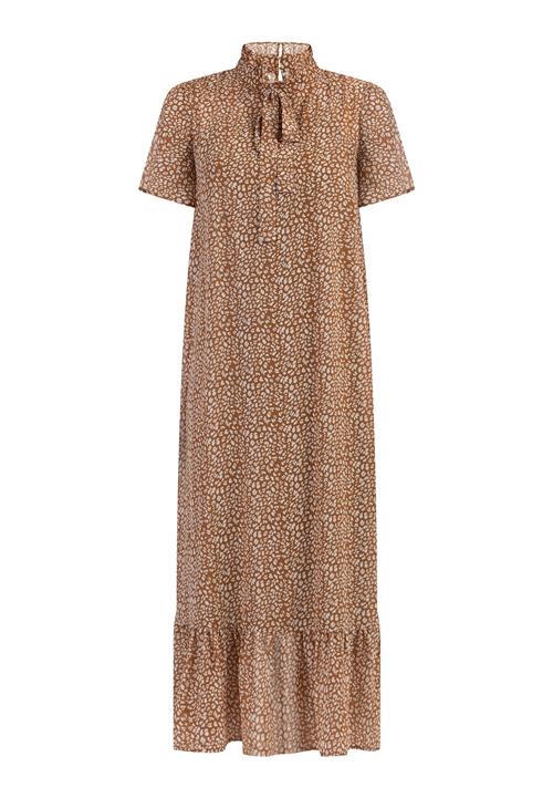 faina Kjole  camel / hvid