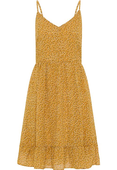 DreiMaster Vintage Sommerkjole  mørkegul / grøn / hvid