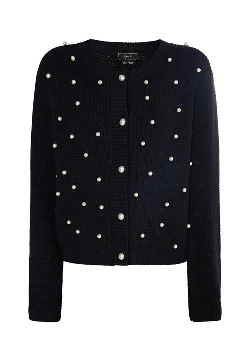 faina Cardigan  sort / perlehvid