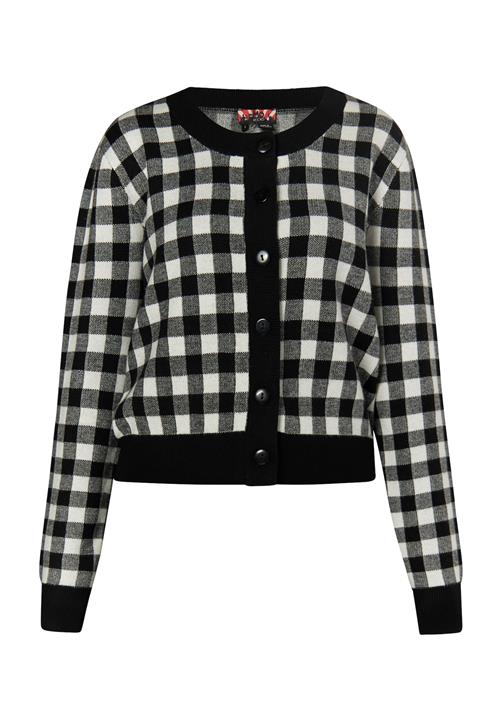 Se myMo ROCKS Cardigan 'Ucy'  sort / hvid ved About You