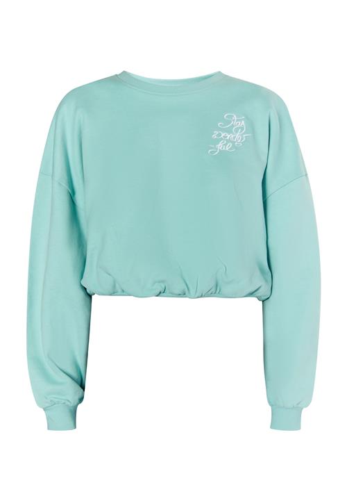 Se MYMO Sweatshirt 'Keepsudry'  aqua / hvid ved About You