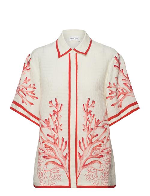 Gia Printed Short Sleeve Shirt Malina Red