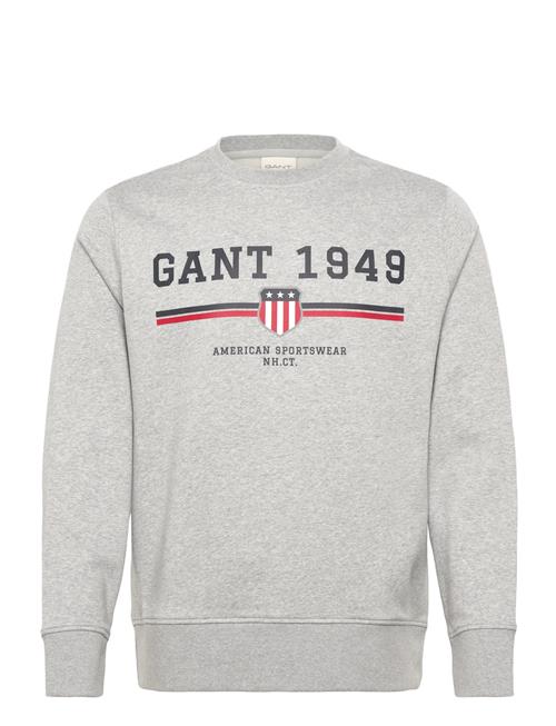 Graphic C-Neck Sweat GANT Grey