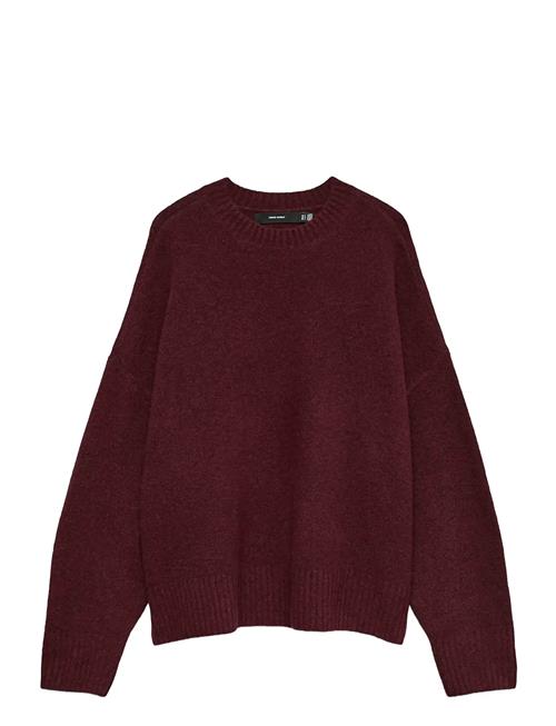 Se Vmboom Ls O-Neck Pullover Ga Noos Vero Moda Burgundy ved Booztlet