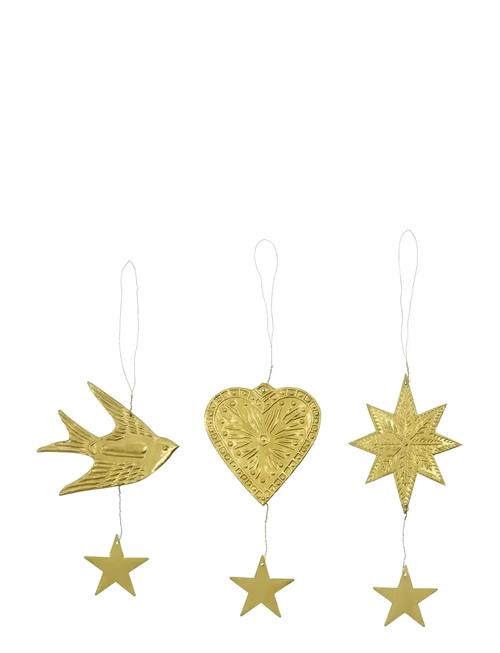 Julepynt, Hdbird, Star, Heart, Antik Messingfinish House Doctor Gold