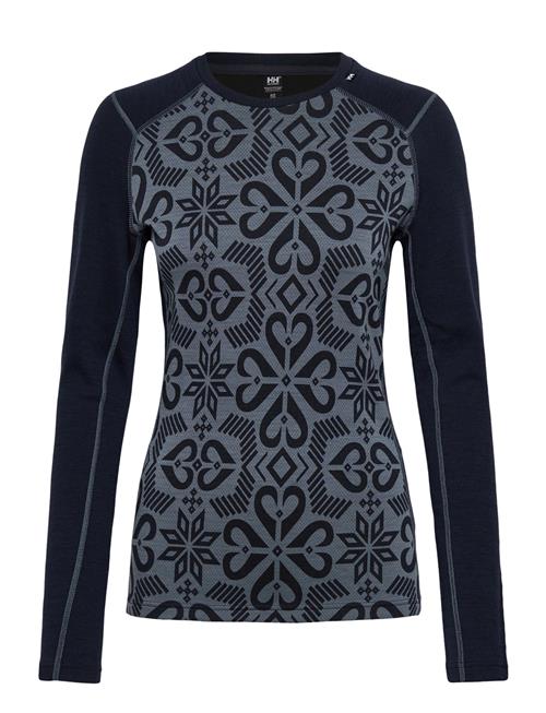 W Lifa Merino Midw Gra Crew Helly Hansen Navy