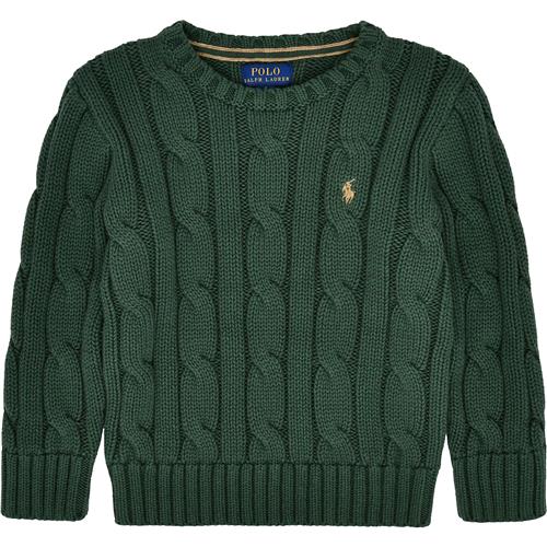 Ralph Lauren Kabelstrikket Sweater Bottle Green  Bottle Green 102-108cm  Grøn  102-108 cm  mand