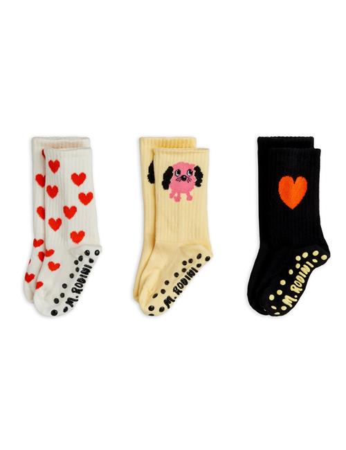 Mini Rodini Doggie 3-pak Skridsikre Sokker Multi  Multi 20-23 EU  Hvid  20-23 EU  kvinde