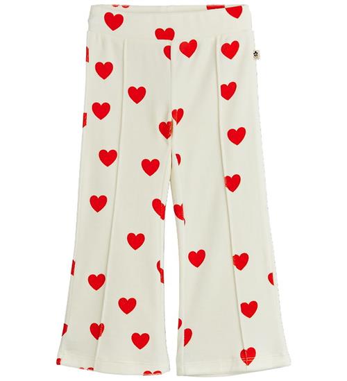 Mini Rodini Velourbukser - Hearts - Hvid