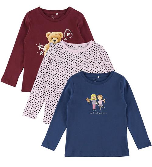 Name It Bluser - 3-pak - NmfNia - Burgundy/Burgundy+Early Hours+