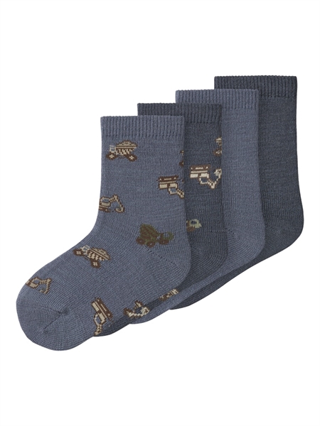 NAME IT 4-Pak Uld Strømper Wak Folkstone Gray