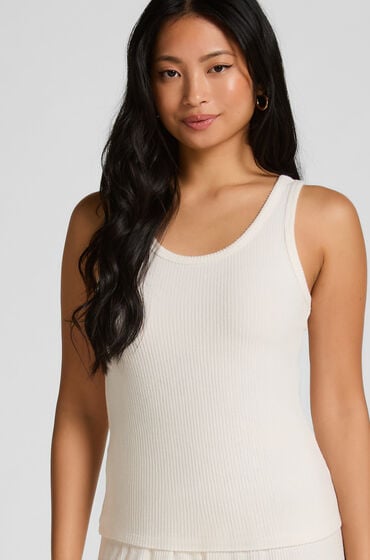 Hunkemöller Singlet børstet jersey rib Hvid