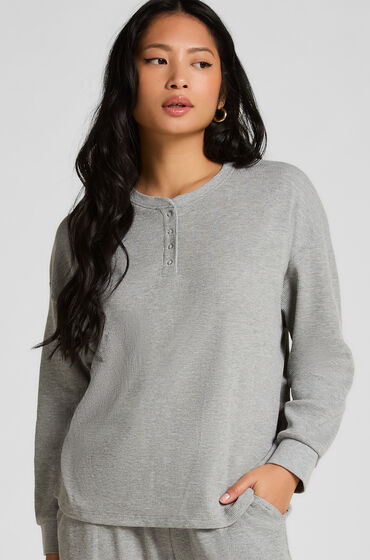 Hunkemöller Waffle Henley top Grå