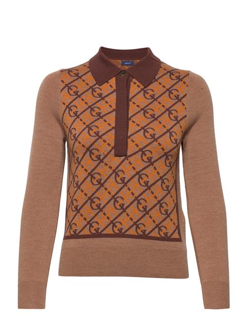 D2. G Pattern Collar Top GANT Brown