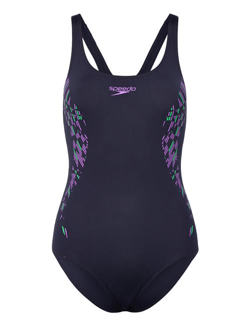 Womens Placement Muscleback Speedo Navy