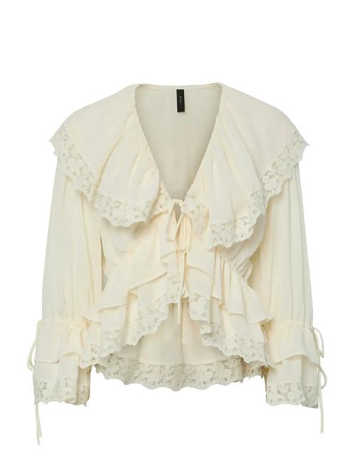 Yashelle Ls Tie Lace Top - D2D YAS Cream