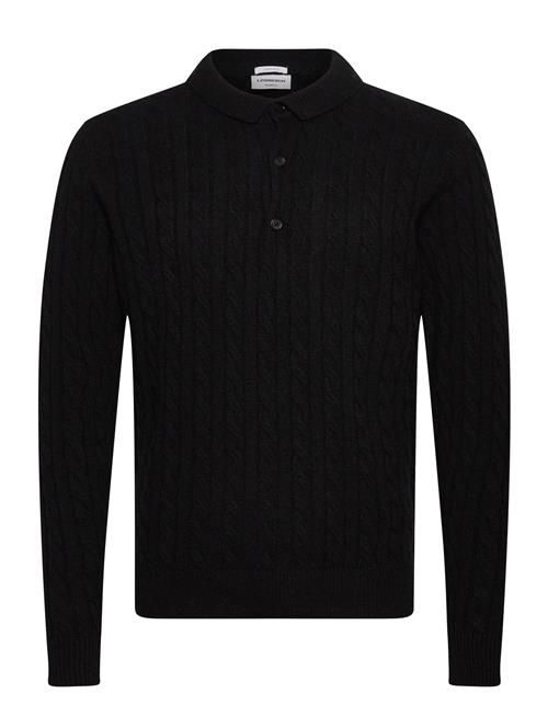 Lambswool L/S Button Polo Lindbergh Black