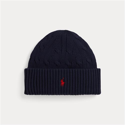 Ralph Lauren Kabel Knit Beanie Navy  Navy S/M  Marineblå  S/M   mand
