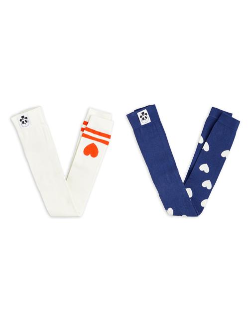 Mini Rodini Hearts 2-pak Leggings Multi  Multi 104/110 cm  Hvid  104/110 cm  kvinde