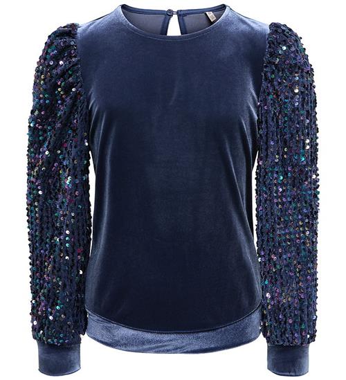 Kids Only Bluse - KogConfidence - Velour/Palietter - Naval Acade