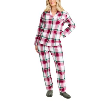Damella Cotton Flannel Pyjamas Rød/Grøn bomuld X-Large Dame