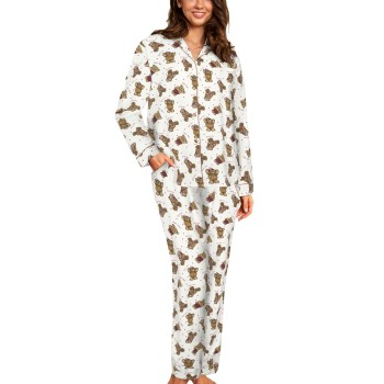 Lady Avenue Cotton Flannel Pyjamas Mønster bomuld Medium Dame