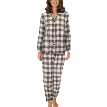 Lady Avenue Cotton Flannel Pyjamas Blå/Brun bomuld Large Dame