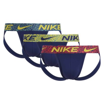 Nike 3P Dri-Fit Essential Micro Jockstrap Marine/Rød polyamid Large Herre