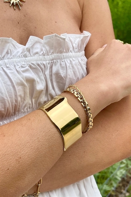 ELINE L'ATELIER Bredt Armbånd Guld