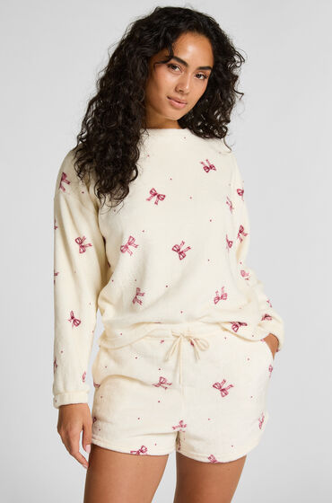 Hunkemöller Pyjamas flannelfleece hvid