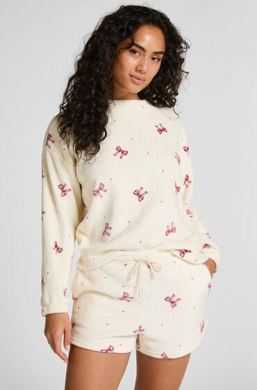 Hunkemöller Pyjamaset Fleece Hvid