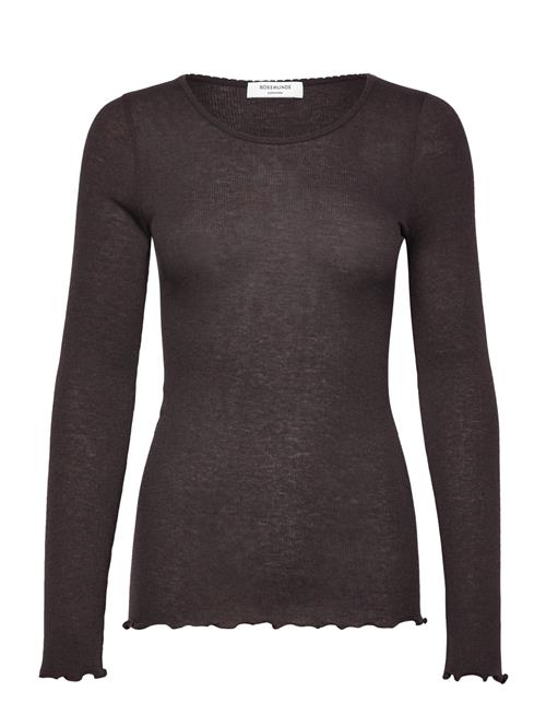 Rwburlington Wool Ls O-Neck T-Shirt Rosemunde Brown