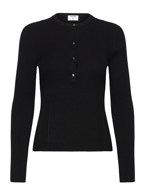 Ribbed Knit Henley Filippa K Black
