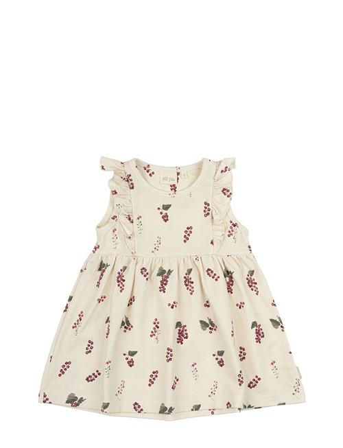 Dress S/L Frill Printed Petit Piao Cream