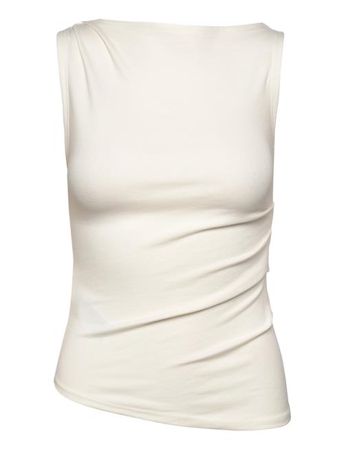 Asymmetrical Modal Top Mango White