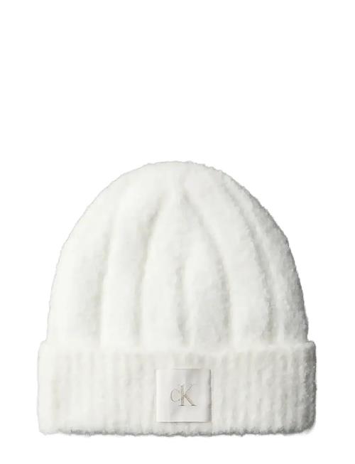 Ck Patch Boucle Beanie Calvin Klein White