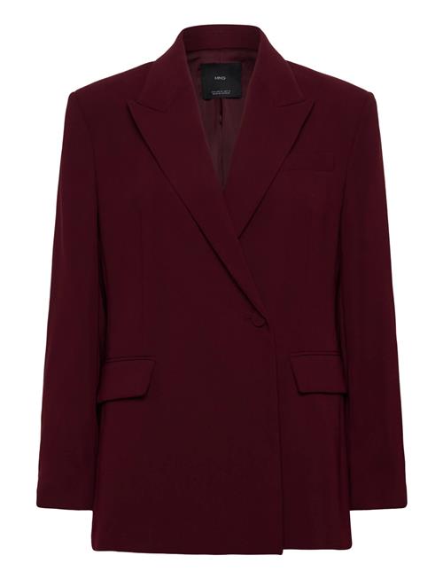 Double-Breasted Suit Blazer Mango Burgundy