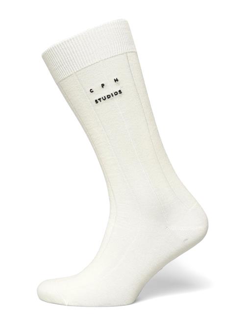 Cph Wool Socks 4 Wool Mix Black Copenhagen Studios Cream