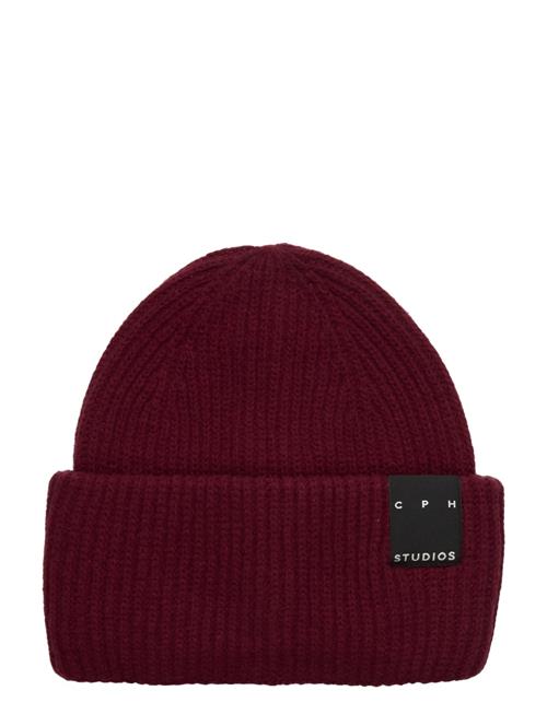 Cph Beanie 3 Wool Mix Beige Copenhagen Studios Burgundy