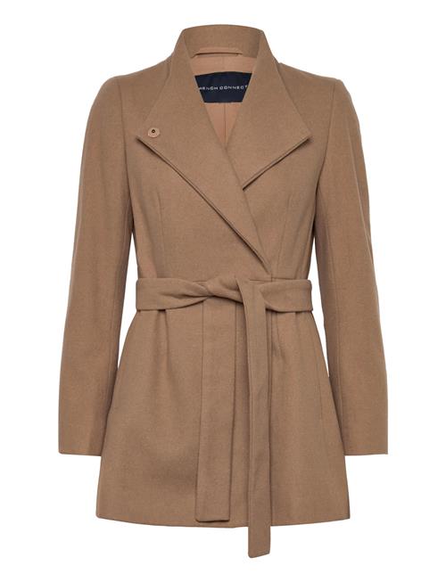 Platform Felt Crossover Coat French Connection Beige