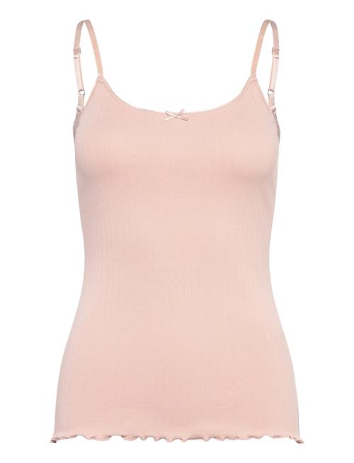 Rwbelmo Pointelle Sl Strap Top Rosemunde Pink
