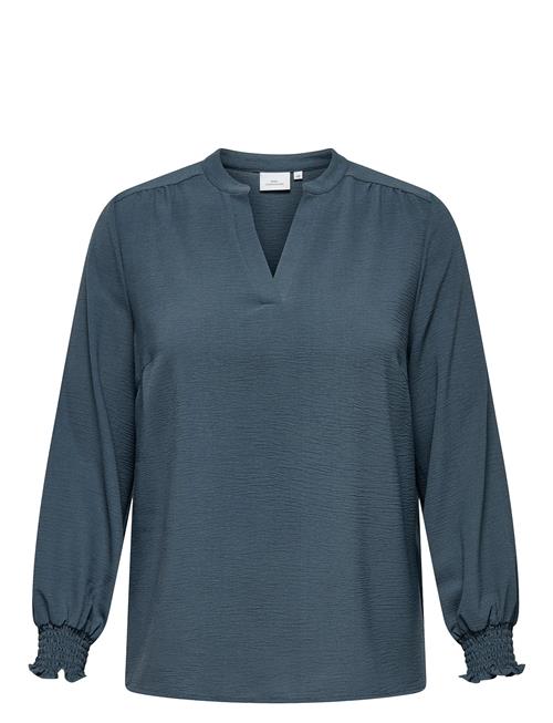 Carmetta Life V-Neck Top Wvn Noos ONLY Carmakoma Blue
