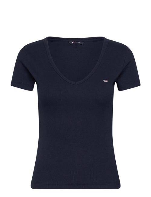 Tjw Slim Essential Rib V Ss Tommy Jeans Navy