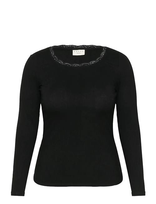 Kcomia U-Neck Tee Kaffe Curve Black