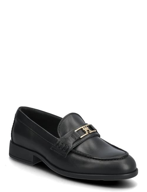 Th Logo Leather Loafer Tommy Hilfiger Black