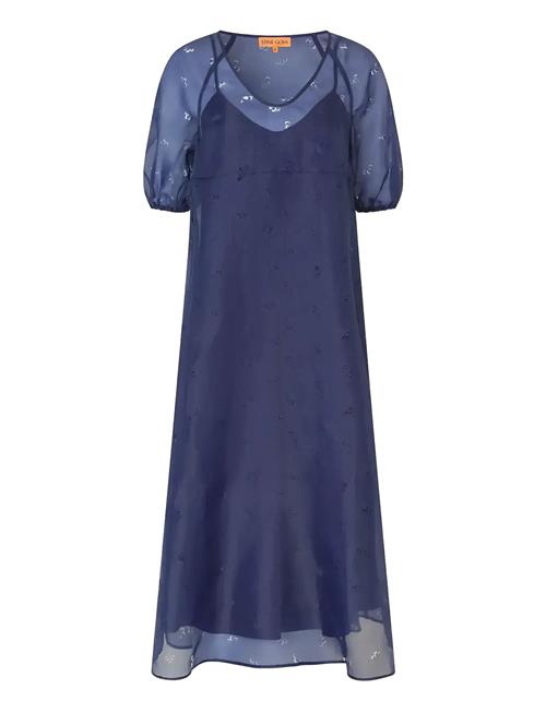 1608 Organza, Puff Sleeve Long Dres STINE GOYA Purple