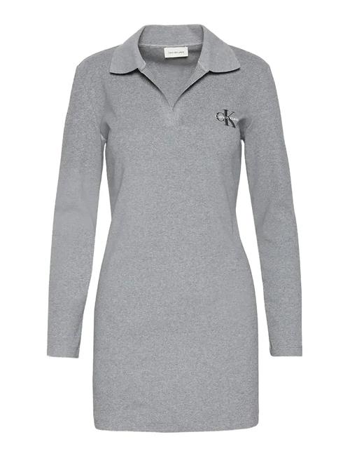 Ls Monologo Rib Polo Mini Dress Calvin Klein Jeans Grey